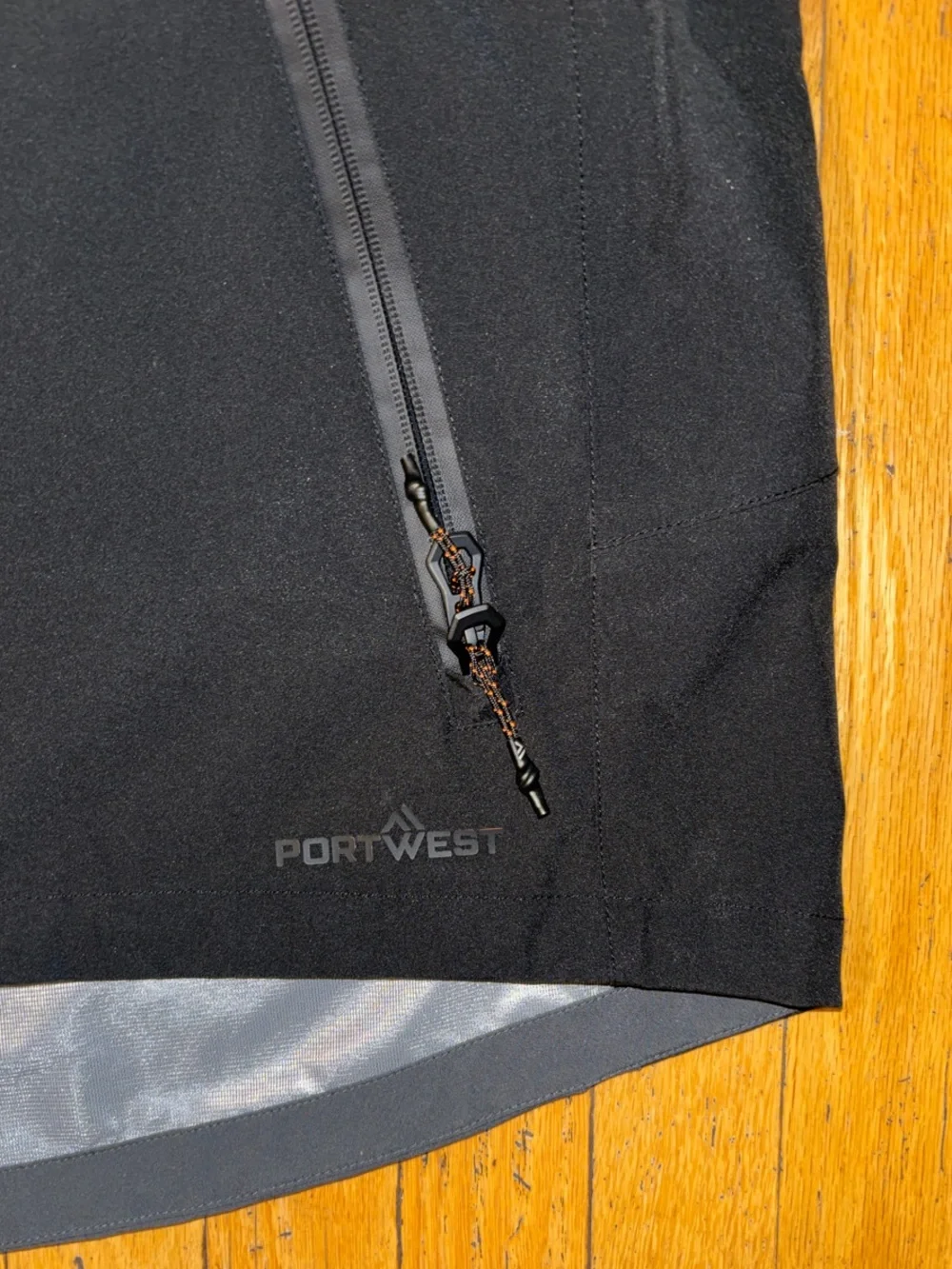 Portwest NWT EV460 Waterproof Shell Jacket - Charcoal, Black & Orange - Large